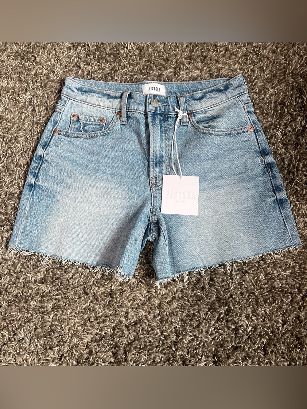 Pistola Light Wash Denim Cutoff Shorts